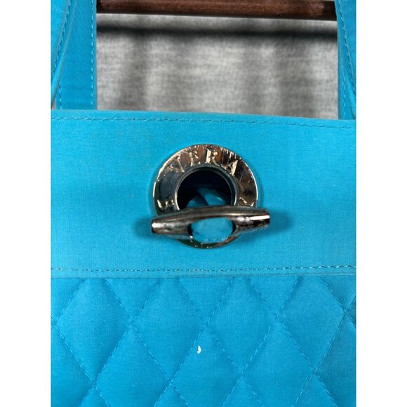 Vera Bradley Quilted Blue Tote Bag & Wallet Set Purse - Picture 2 of 16